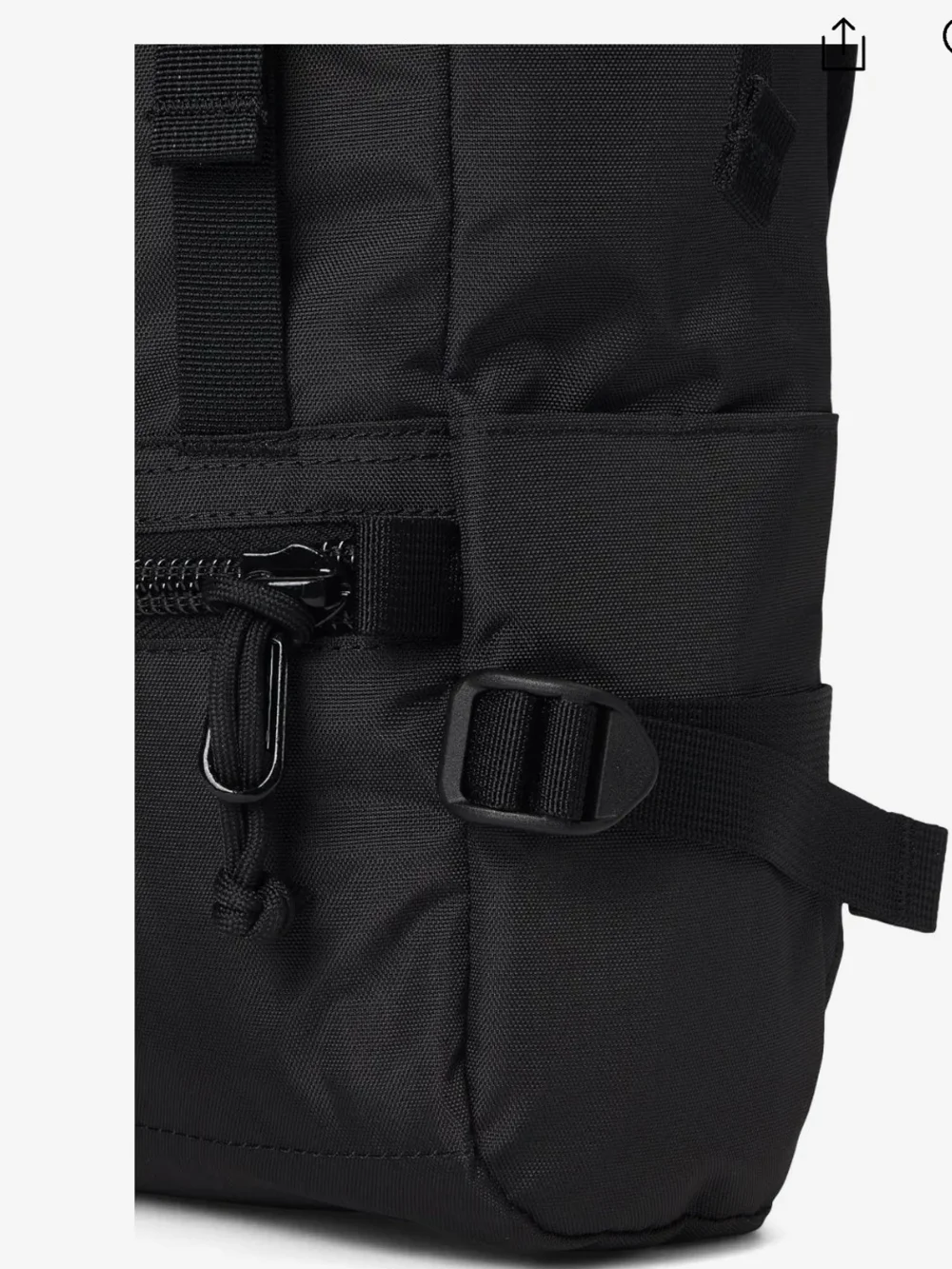 Topo Designs Black Roll-Top Backpack with Front Zip Pocket